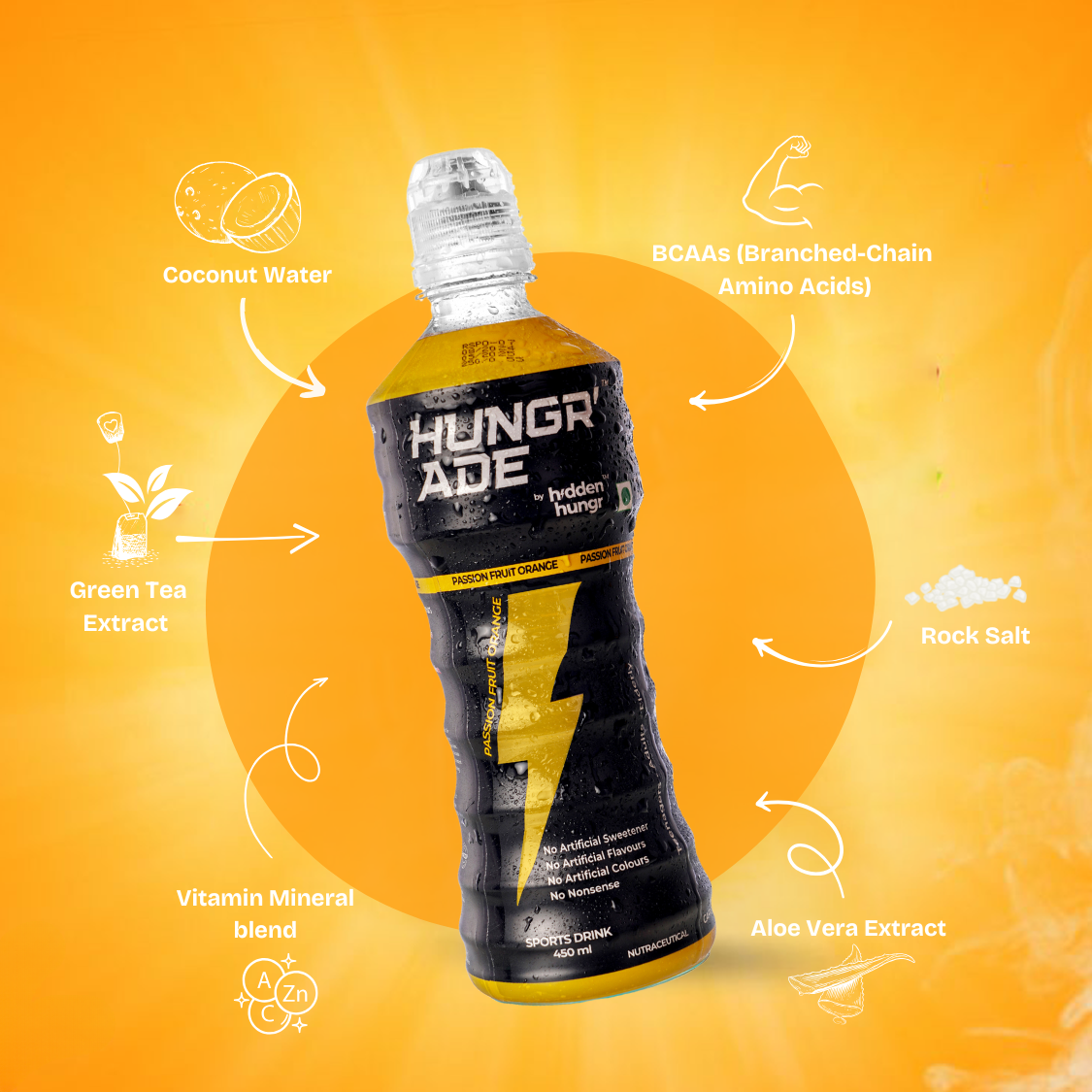 Passionfruit Orange - Hungr'Ade BCAA Sports Drink