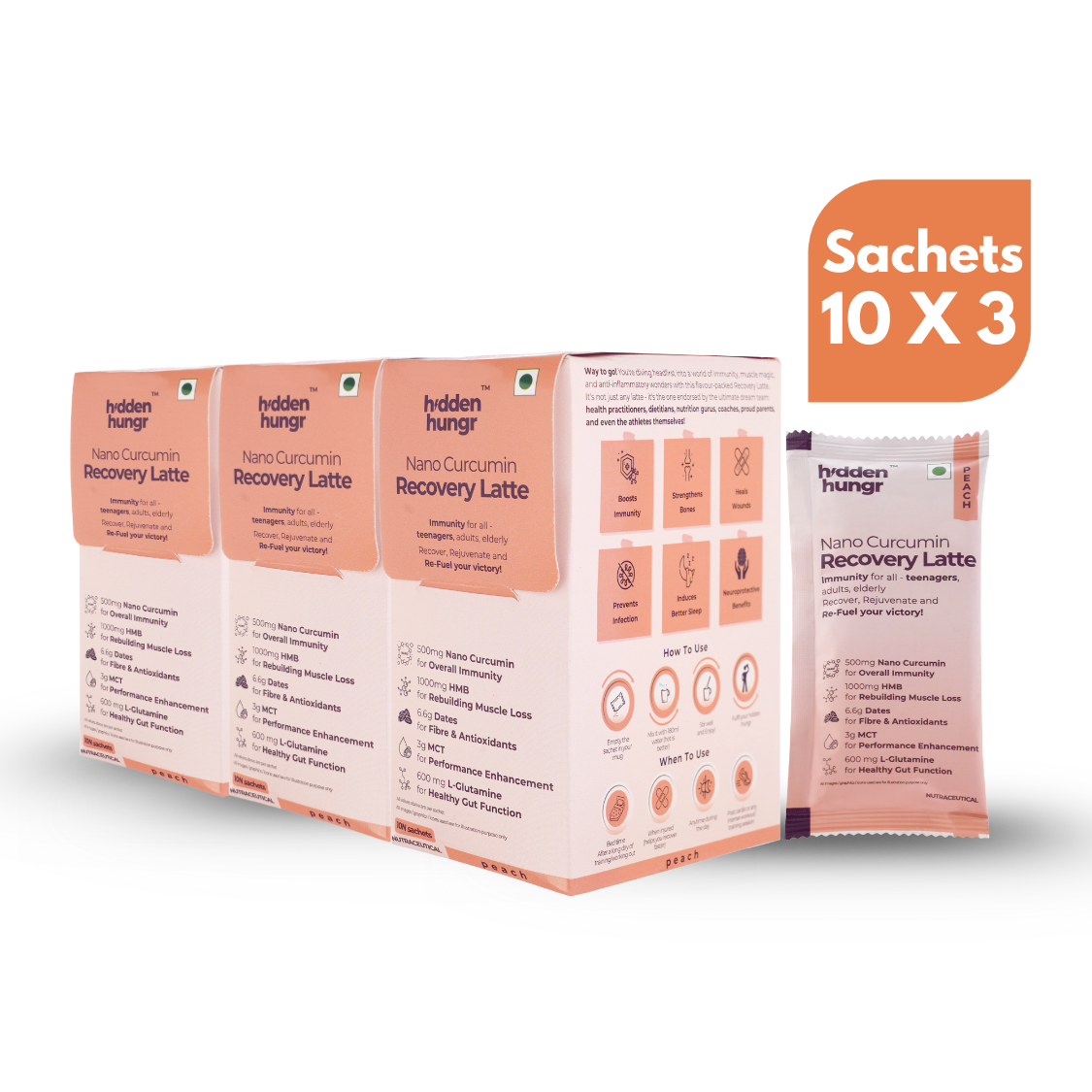 Peach - Nano Curcumin Recovery Latte