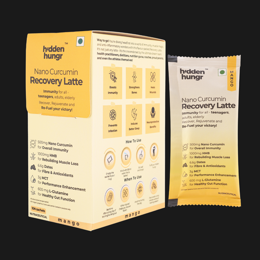 Nano Curcumin Recovery Latte Mango (Box of 10 Sachets)