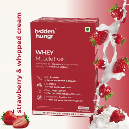 Whey Muscle Fuel Strawberry & Whipped Cream (Box of 10 sachets)